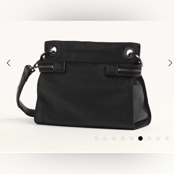 Rare! Hammitt Tony Signature Medium Black and Pewter Crossbody Bag NWT - Picture 4 of 9